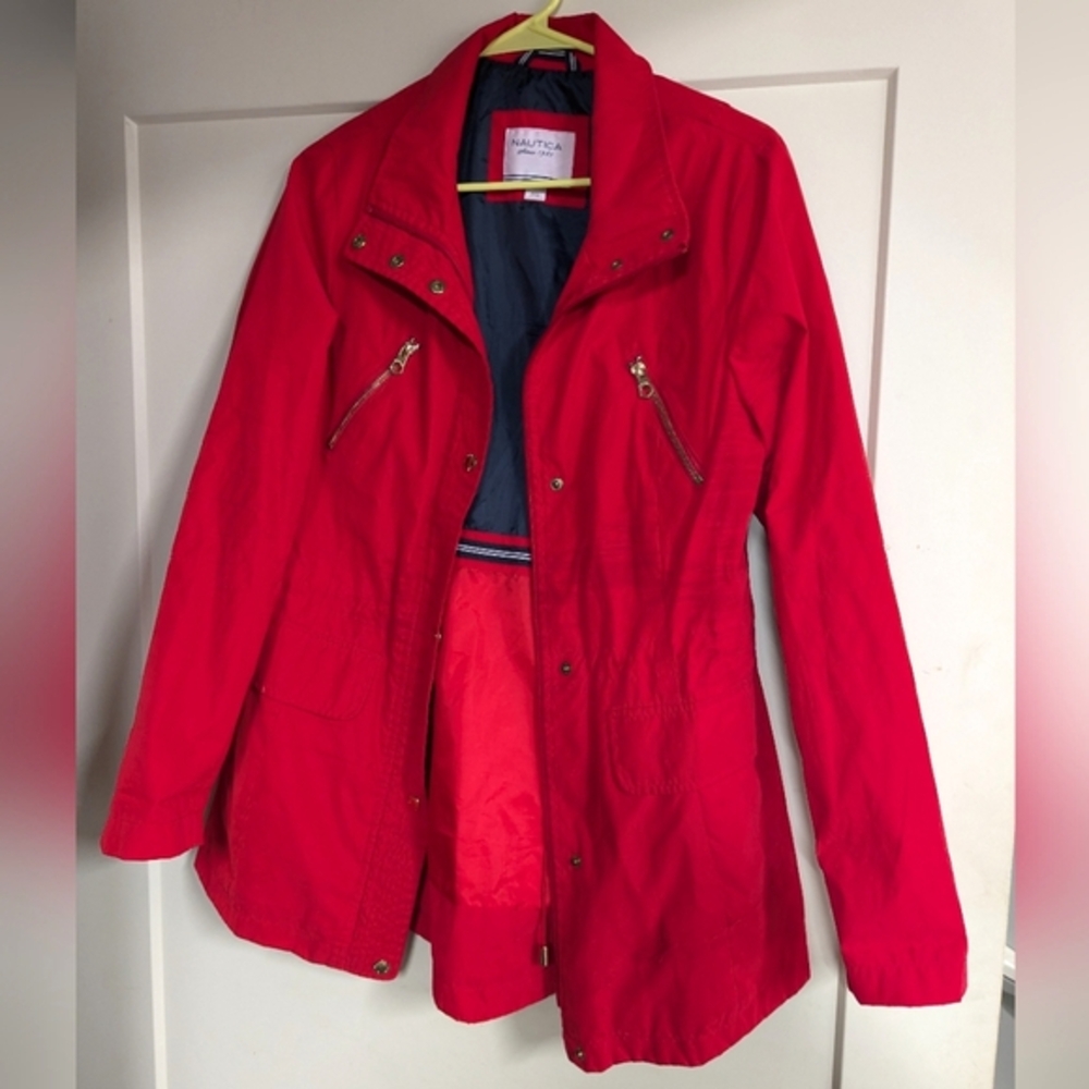 EUC Nautica Fitted Women's Red Windbreaker Jacket (M)